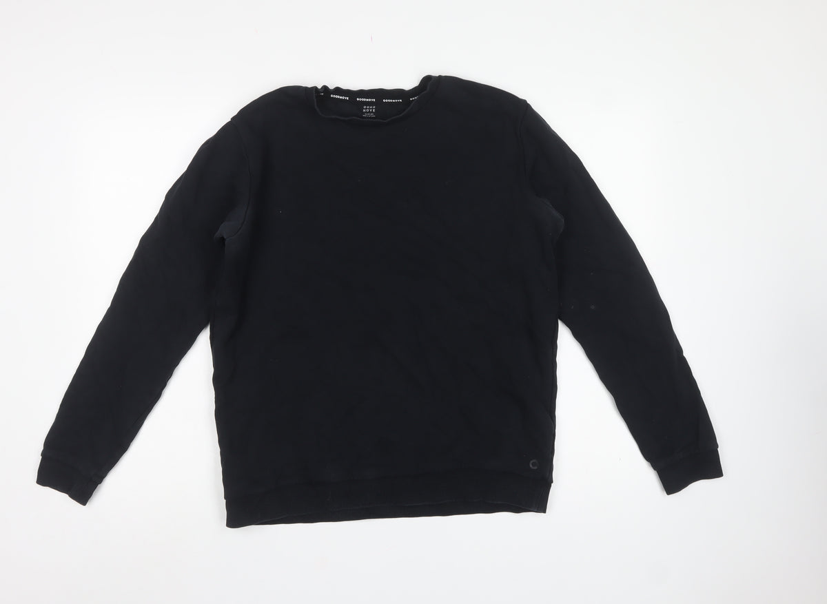 M&S Goodmove Boys Black 15-16 Years Pullover Cotton Sweatshirt