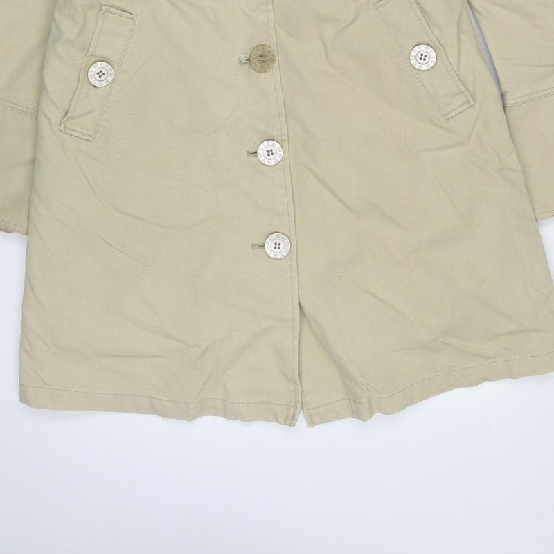 Roxy Womens Beige Size 8 Long Military Cotton Button Coat