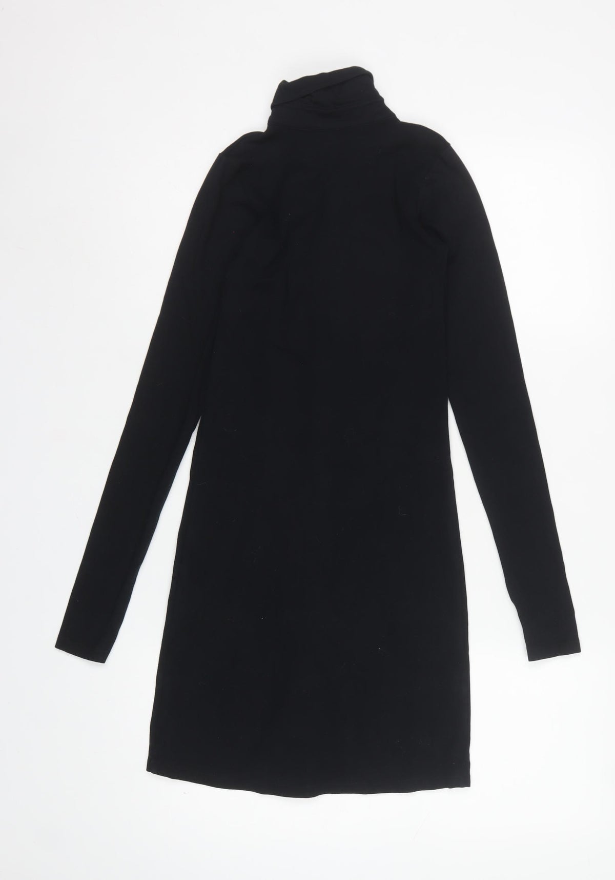 Motel Women’s Black S Jersey Collared Button Shirt Dress