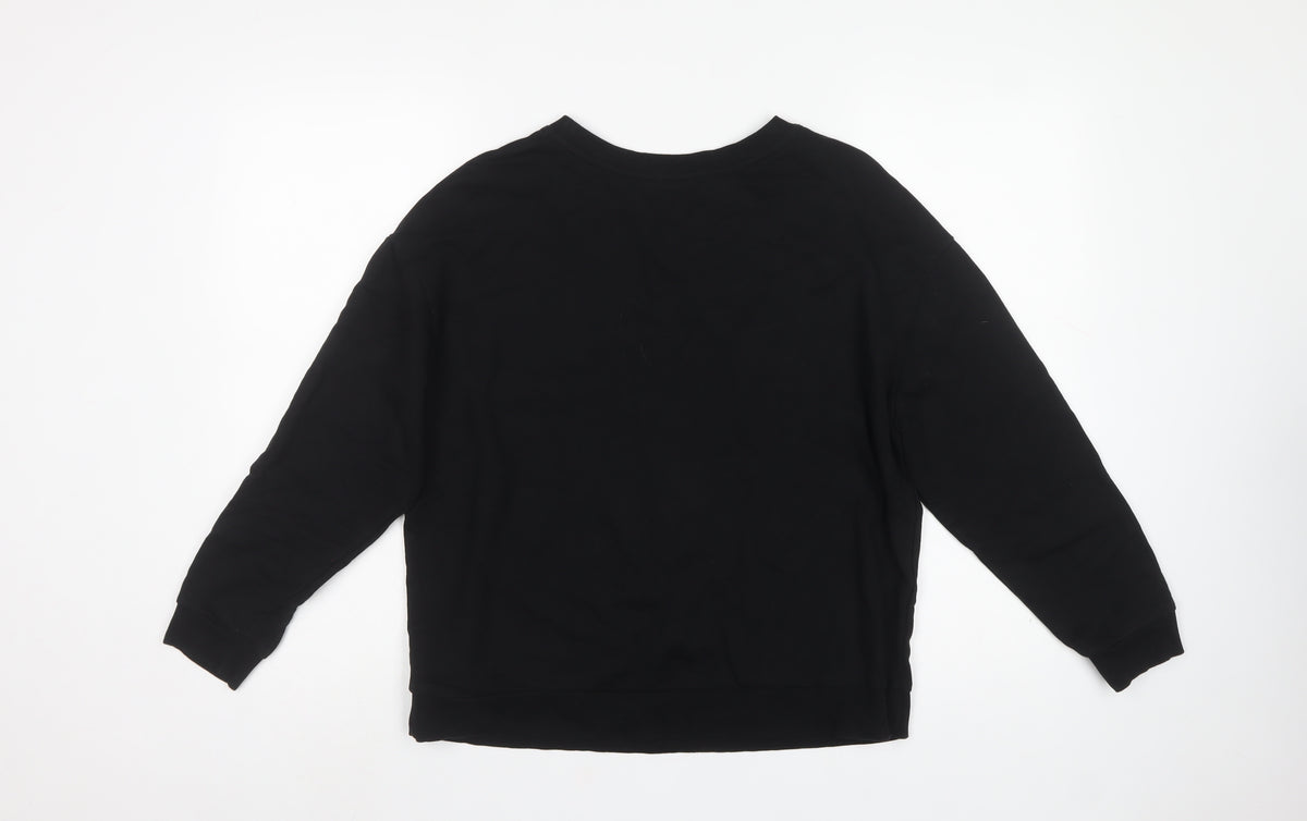 Tu Women’s Black Size 14 Rhinestone Stripe Crew Neck Sweatshirt