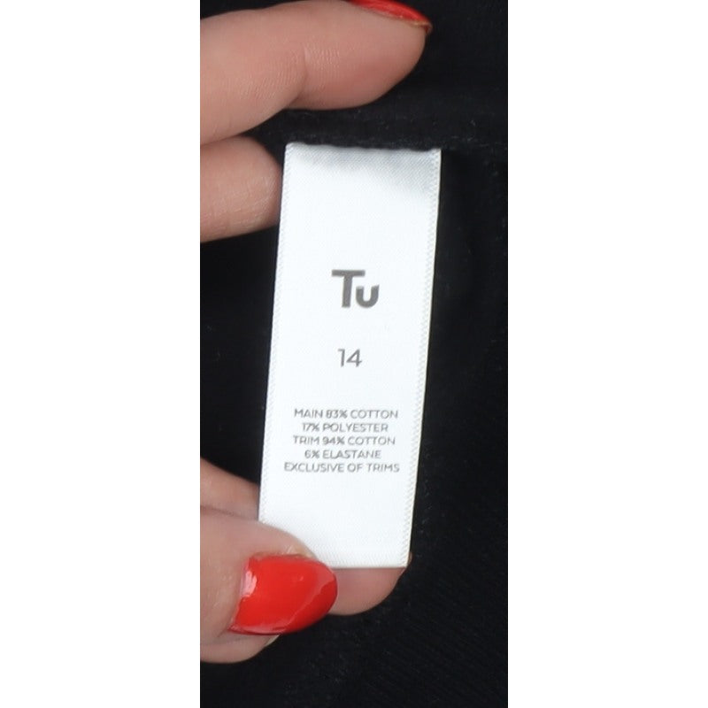Tu Women’s Black Size 14 Rhinestone Stripe Crew Neck Sweatshirt