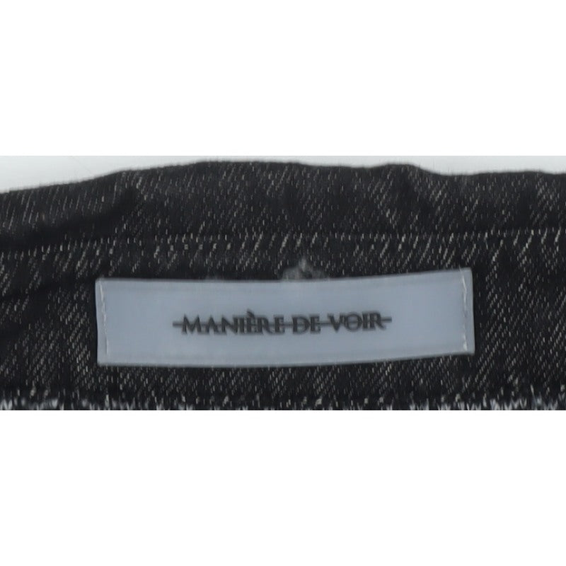 Manière De Voir Men’s Black Check Fleece Jacket Size M Collared