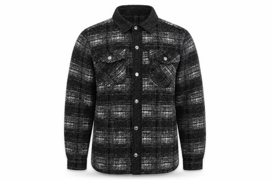 Manière De Voir Men’s Black Check Fleece Jacket Size M Collared