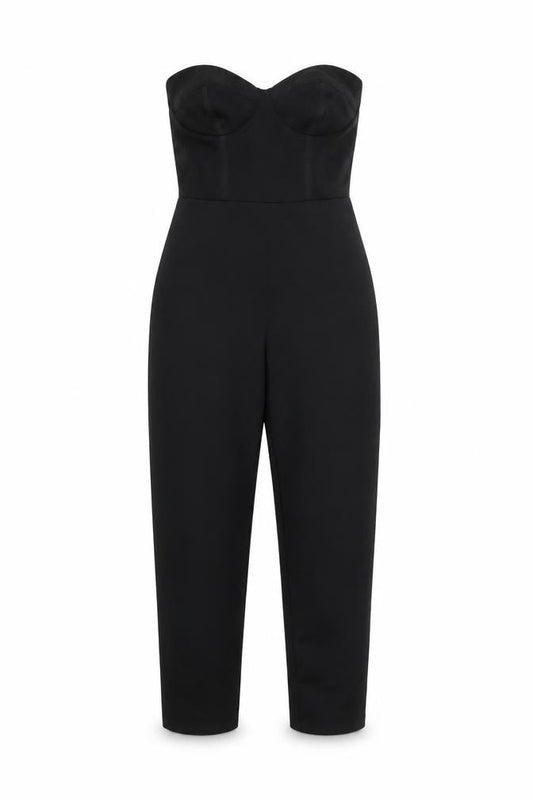 ASOS Women’s Black UK 10 Strapless Sweetheart Straight Leg Jumpsuit