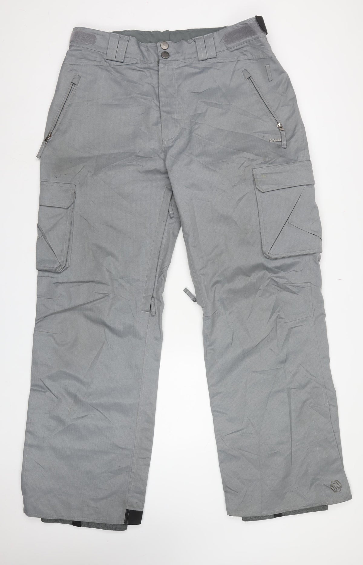 Animal Mens Grey XL Technical Snow Pants Cargo Ski Insulated Waterproof