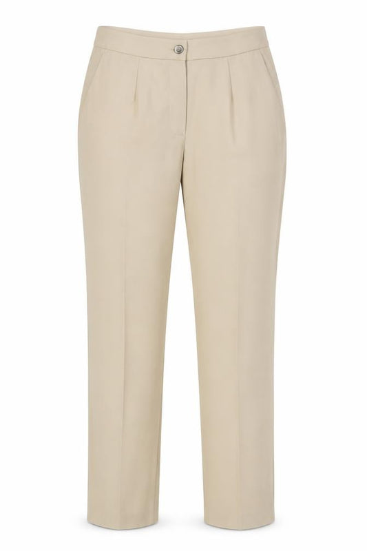 Marc Cain Women’s Beige UK 14 Wool Blend Tailored Straight Trousers