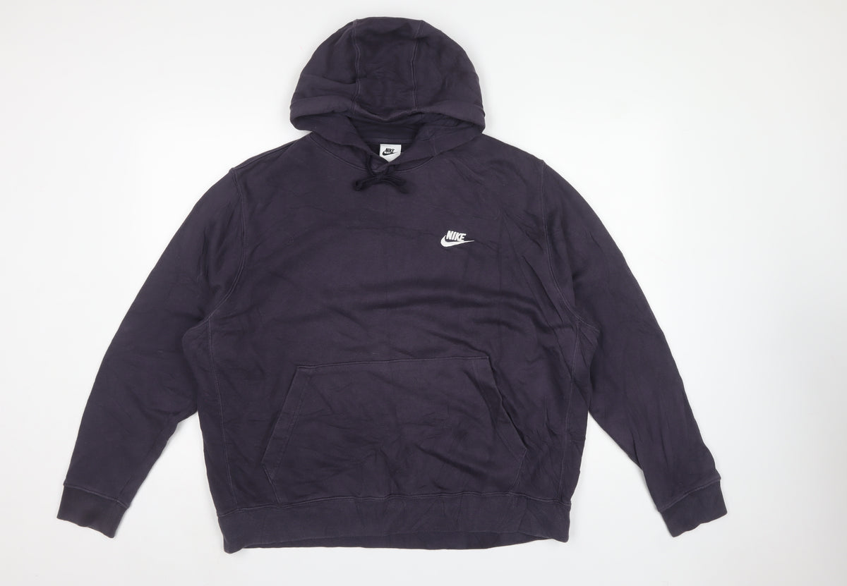 Nike Men’s Blue XL Pullover Hoodie Logo Fleece Kangaroo Pocket