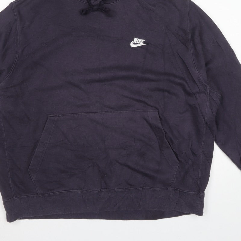 Nike Men’s Blue XL Pullover Hoodie Logo Fleece Kangaroo Pocket