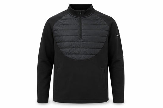 Nike Men’s Black L Therma-FIT 1/2 Zip Quilted Thermal Sweatshirt