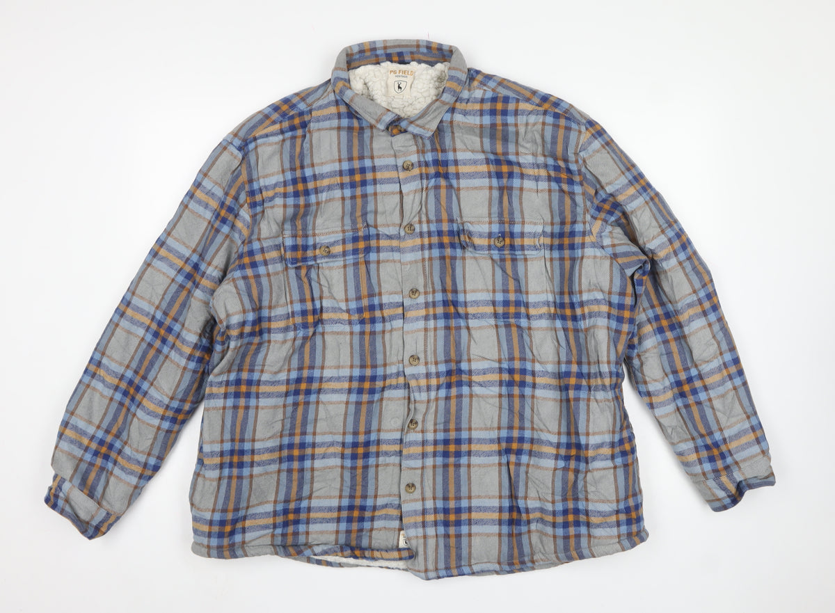 PG Field Heritage Men's Multicoloured 2XL Plaid Fleece Lined Jacket