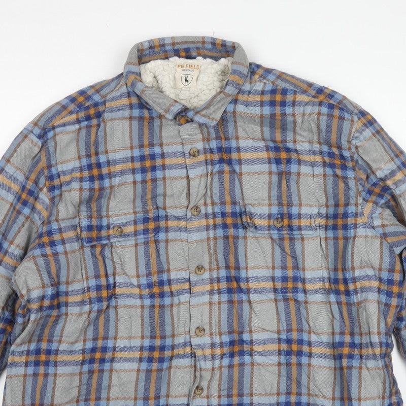 PG Field Heritage Men's Multicoloured 2XL Plaid Fleece Lined Jacket