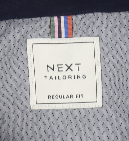 Next Men’s Blue XL Regular Fit Cotton Button-Down Long Sleeve Shirt