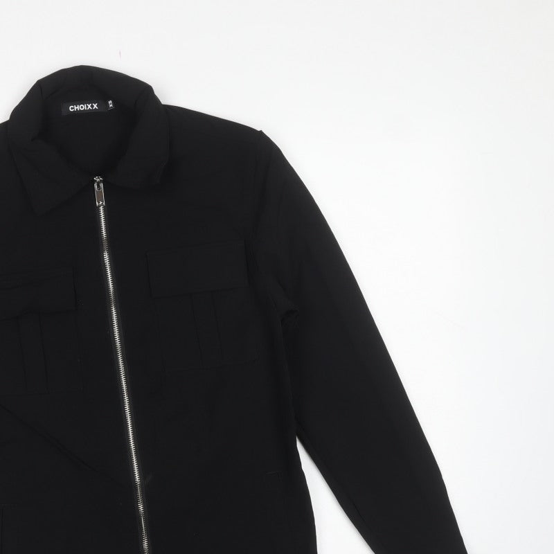 Choixx Men's Black XS Military Jacket Full Zip Utility Pockets