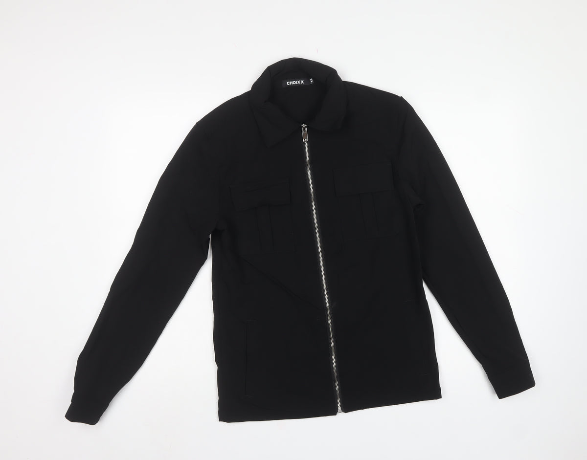 Choixx Men's Black XS Military Jacket Full Zip Utility Pockets
