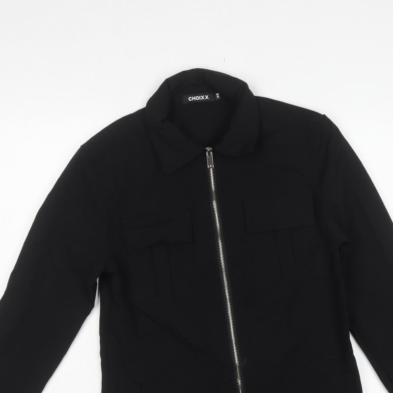 Choixx Men's Black XS Military Jacket Full Zip Utility Pockets
