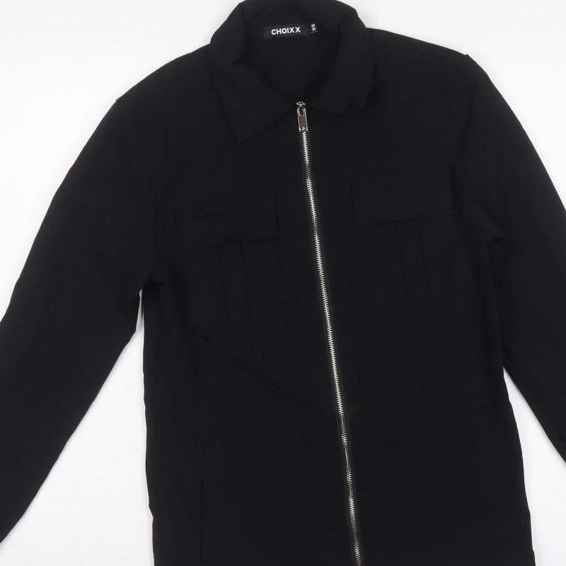 Choixx Men's Black XS Military Jacket Full Zip Utility Pockets