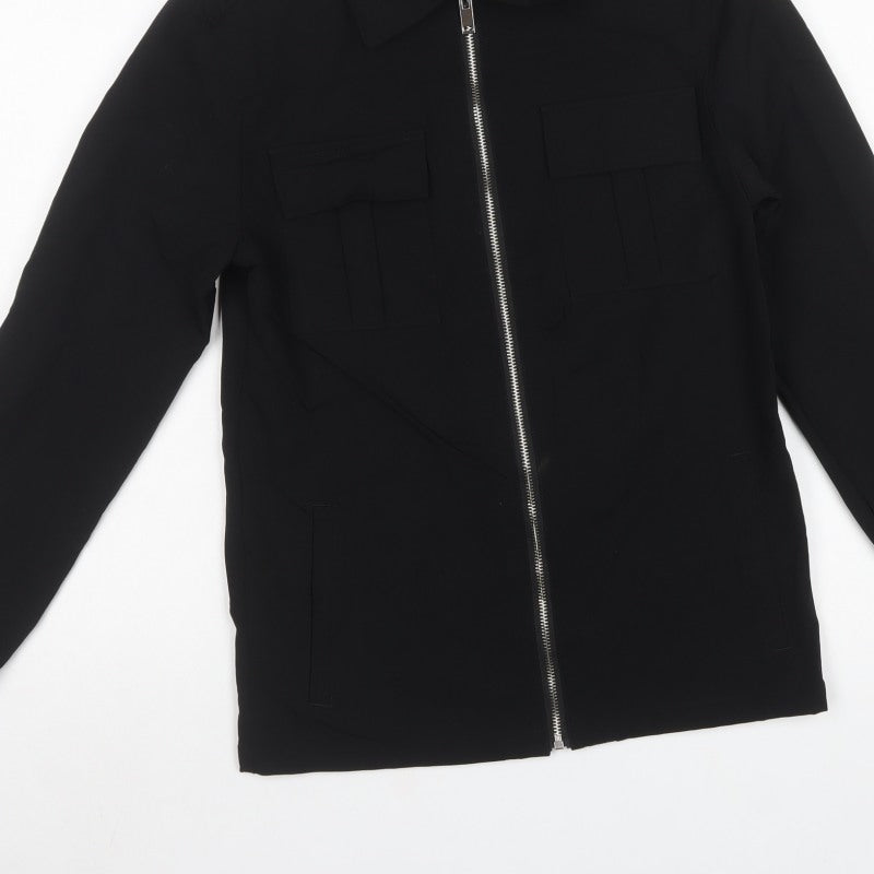 Choixx Men's Black XS Military Jacket Full Zip Utility Pockets