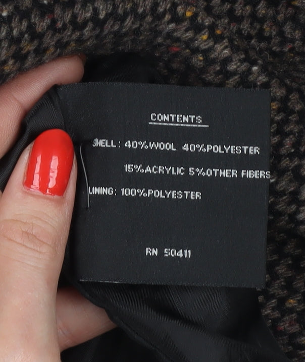 Fleet Street Ltd Women's Brown Wool Blend Long Overcoat Size S