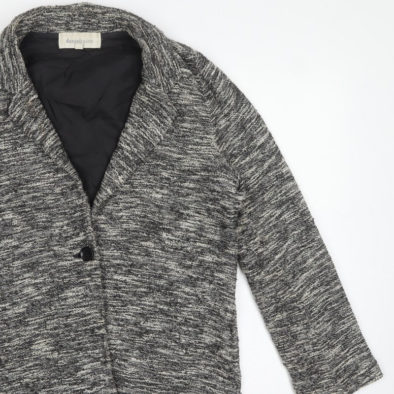 Danielrainn Women Grey Knit Long Coatigan Size S Lined Pockets