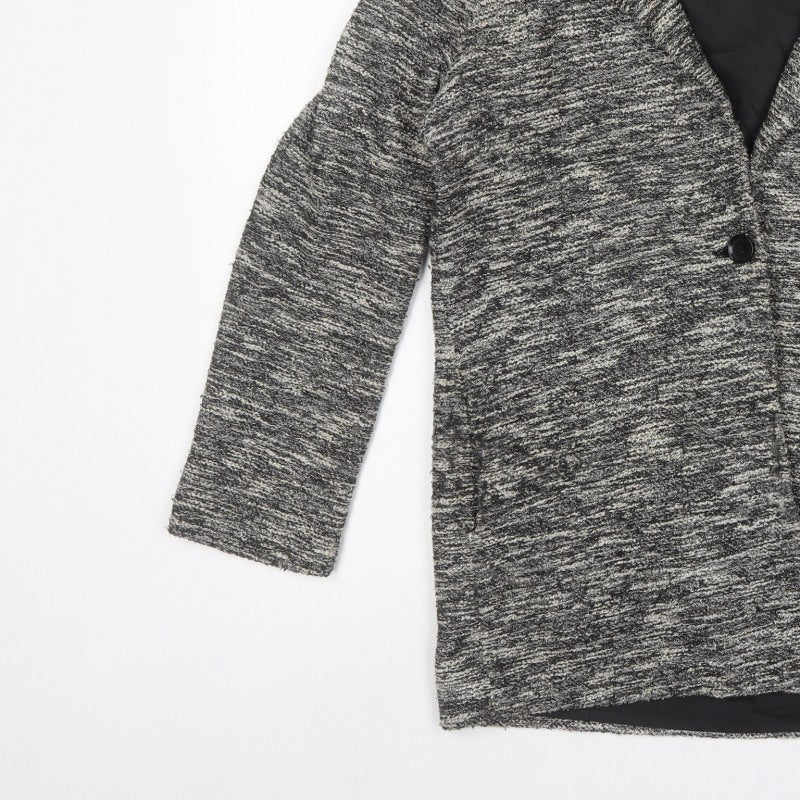 Danielrainn Women Grey Knit Long Coatigan Size S Lined Pockets