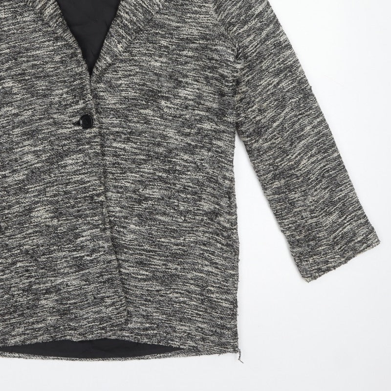 Danielrainn Women Grey Knit Long Coatigan Size S Lined Pockets