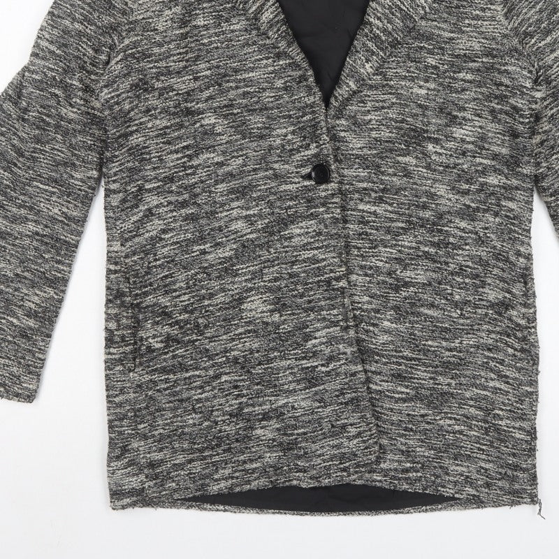 Danielrainn Women Grey Knit Long Coatigan Size S Lined Pockets