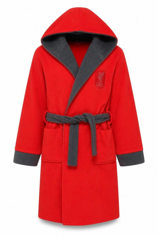 L.F.C. Boys Red Hooded Fleece Robe 11-12 Years Liverpool FC Belted