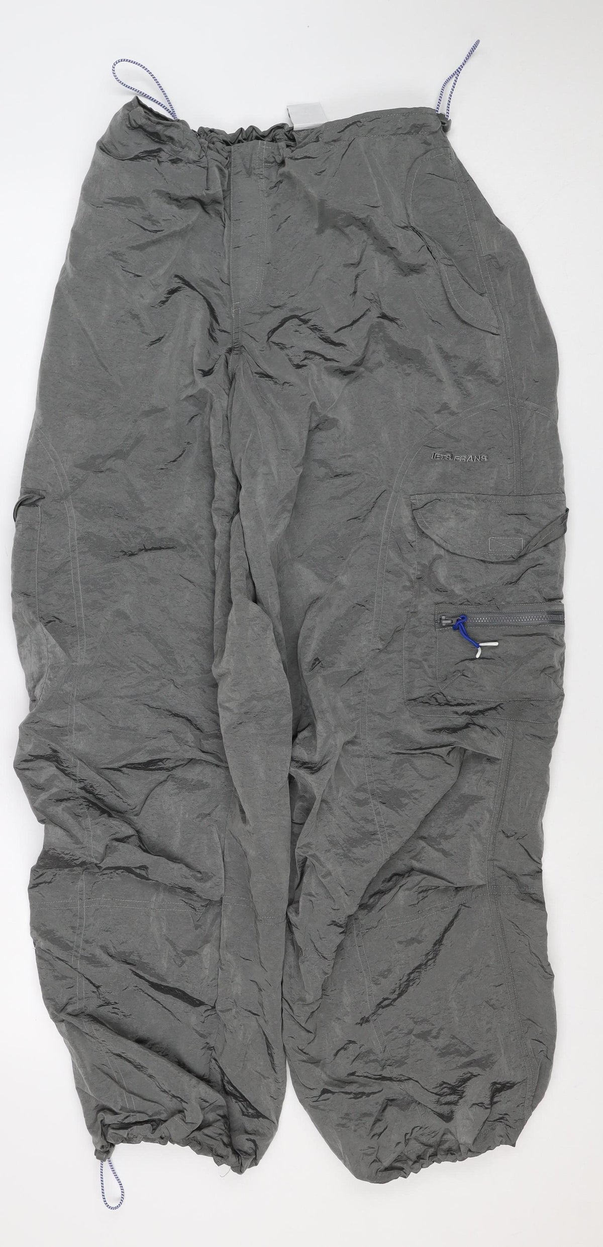 Lots Frans Women’s Grey S Cargo Jogger Trousers Nylon Drawstring