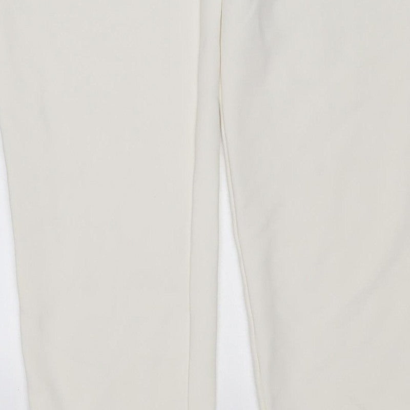 Marks & Spencer Women Ivory Size 6 Straight Leg Stretch Trousers