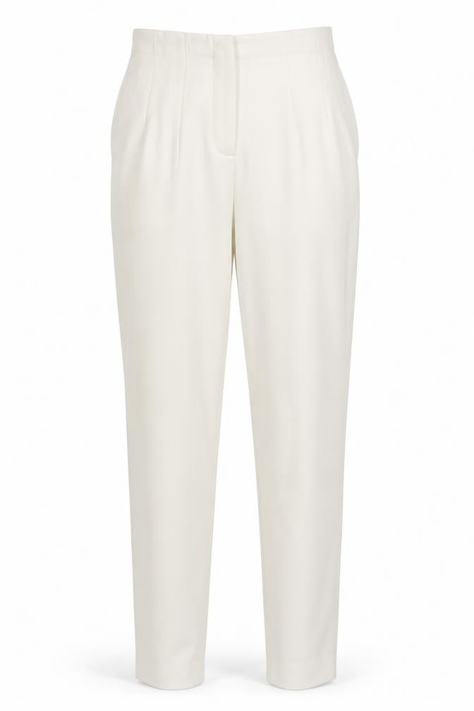 Marks & Spencer Women Ivory Size 6 Straight Leg Stretch Trousers