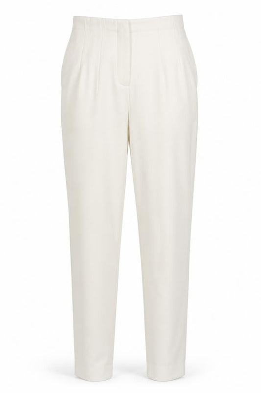Marks & Spencer Women Ivory Size 6 Straight Leg Stretch Trousers