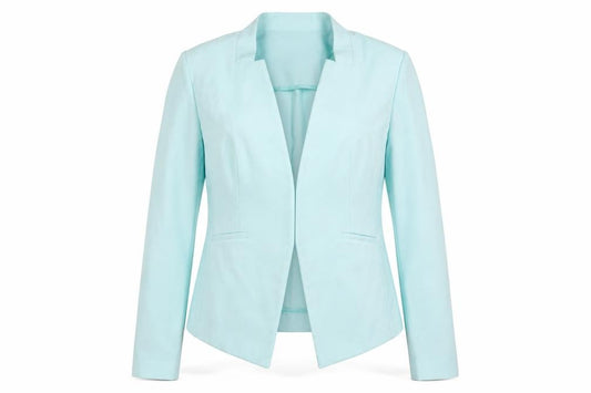 Marks and Spencer Women Blue Size 12 Open Front Tailored Blazer