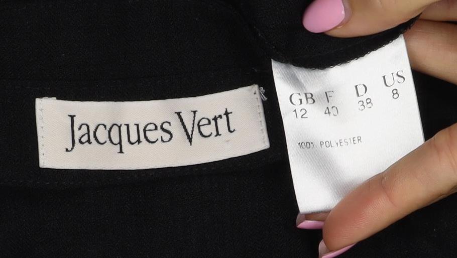 Jacques Vert Women’s Black UK 12 Long Collared Button Jacket