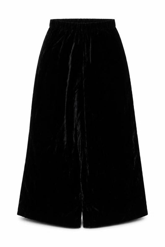 Weekday Women’s Black Velvet Wide-Leg Trousers UK 8