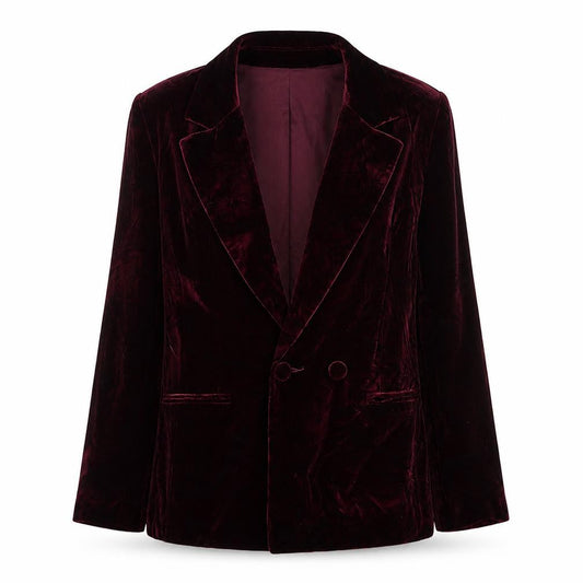 Tu Women’s Burgundy Red Velvet Tuxedo Blazer Jacket Size 14