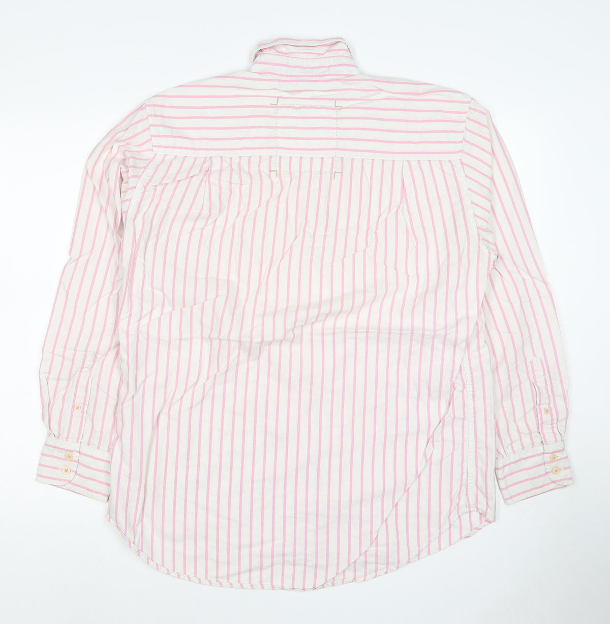 Boston Vintage Men’s M Pink White Striped Button-Down Shirt