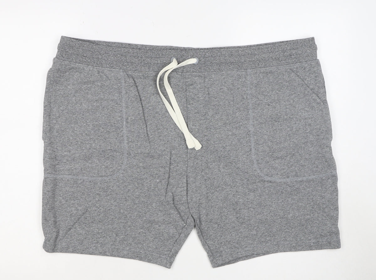 Marks & Spencer Men Grey 3XL Cotton Drawstring Sweat Shorts