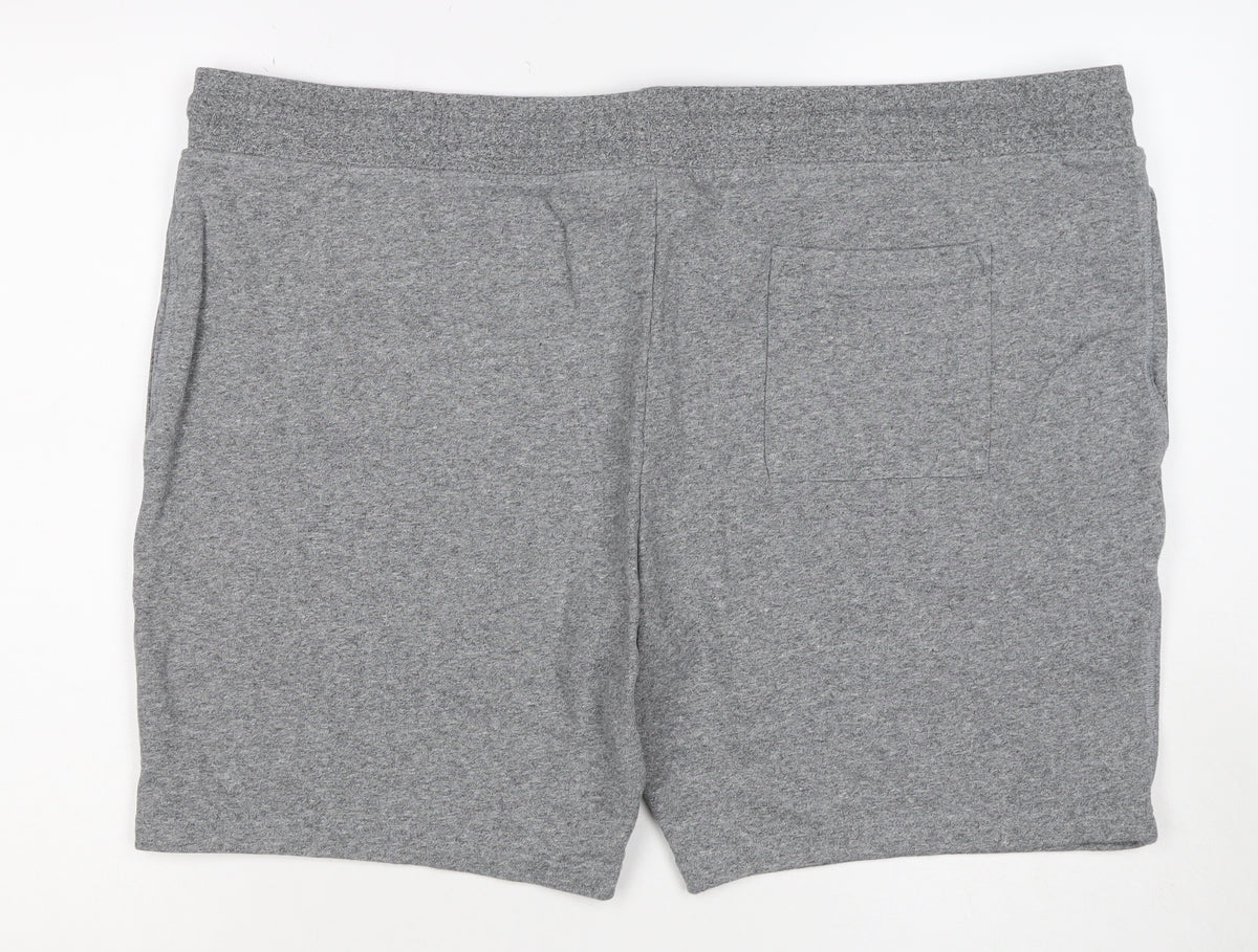 Marks & Spencer Men Grey 3XL Cotton Drawstring Sweat Shorts