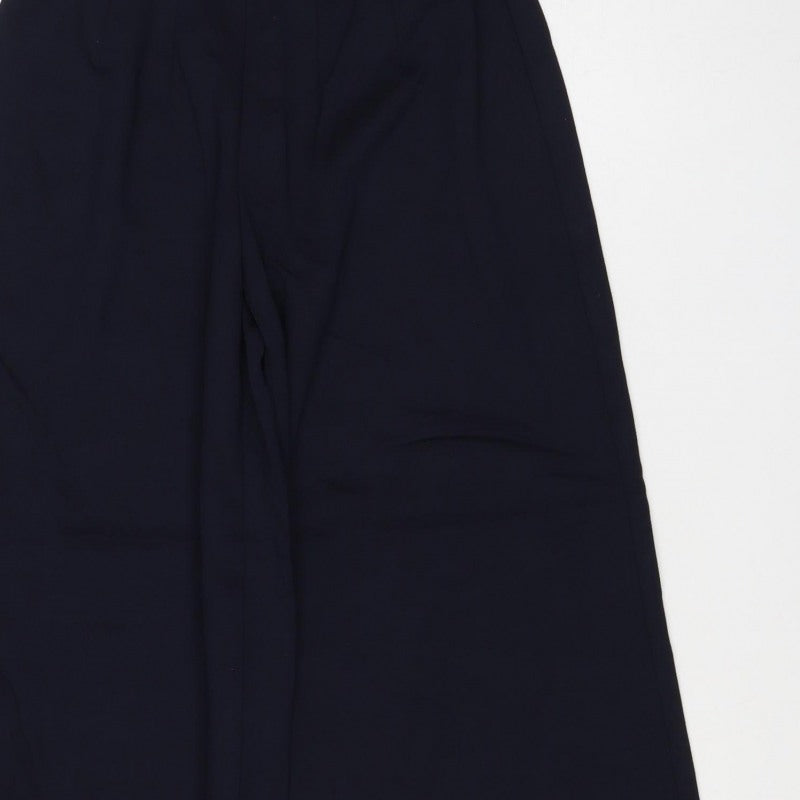 Marks & Spencer Women Blue Size 6 Short Wide Leg Stretch Trousers
