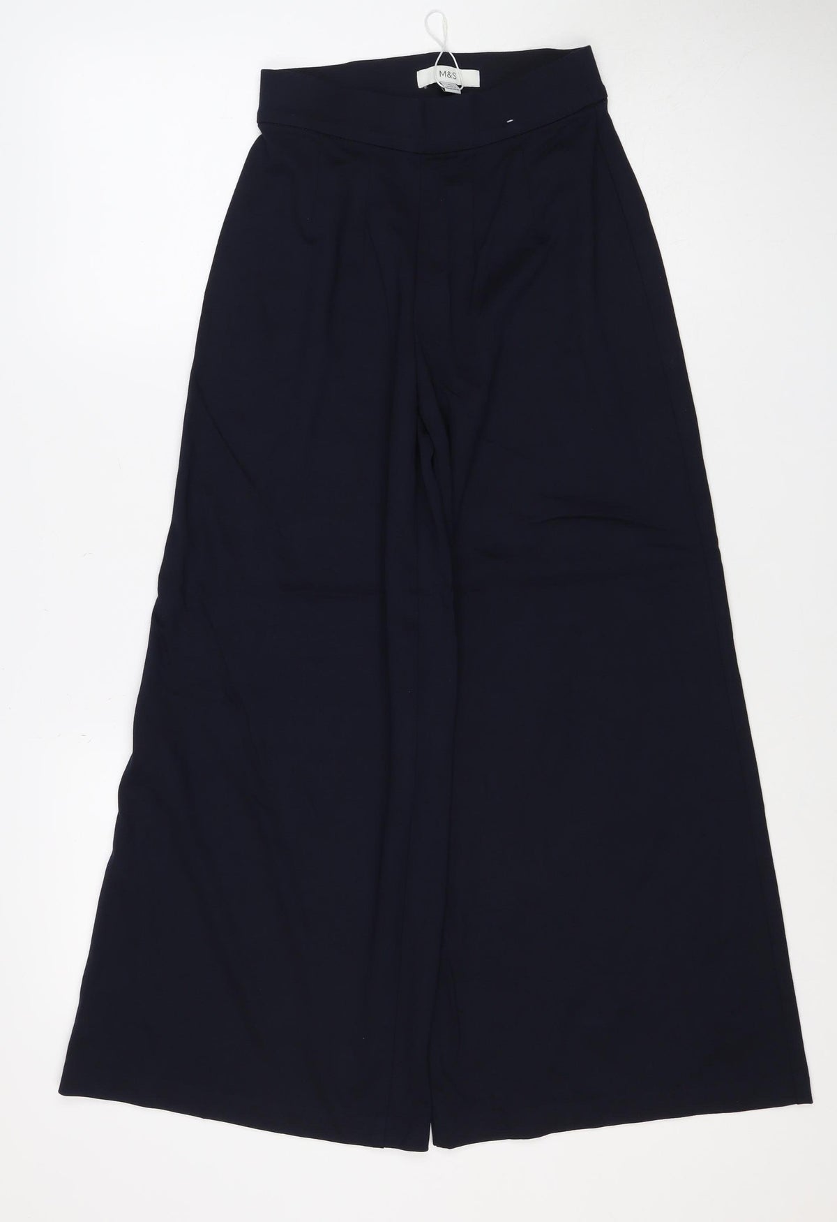 Marks & Spencer Women Blue Size 6 Short Wide Leg Stretch Trousers