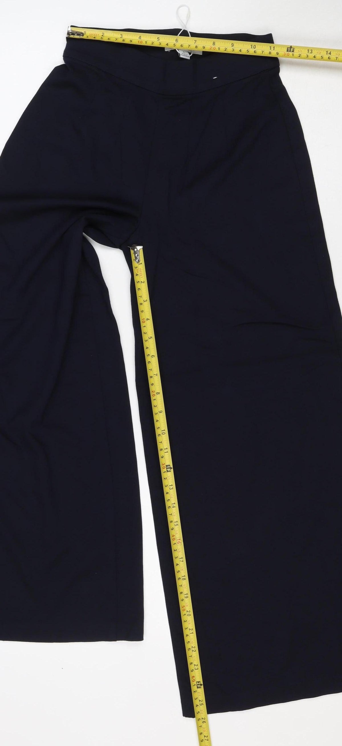 Marks & Spencer Women Blue Size 6 Short Wide Leg Stretch Trousers