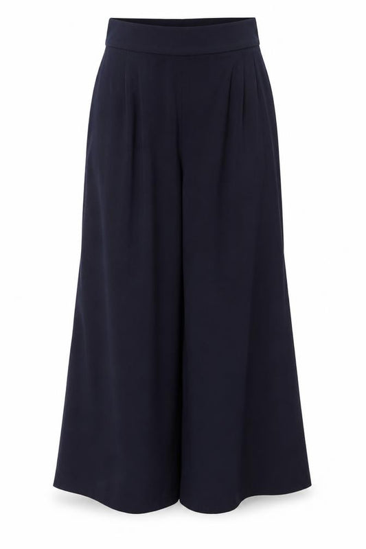 Marks & Spencer Women Blue Size 6 Short Wide Leg Stretch Trousers