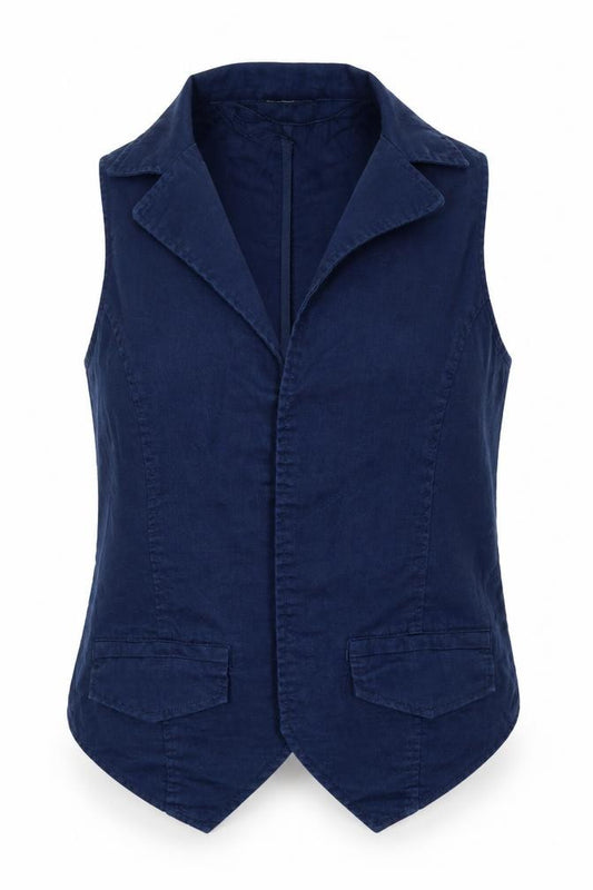 Marks and Spencer Women’s Blue Linen Blend Waistcoat Size 14