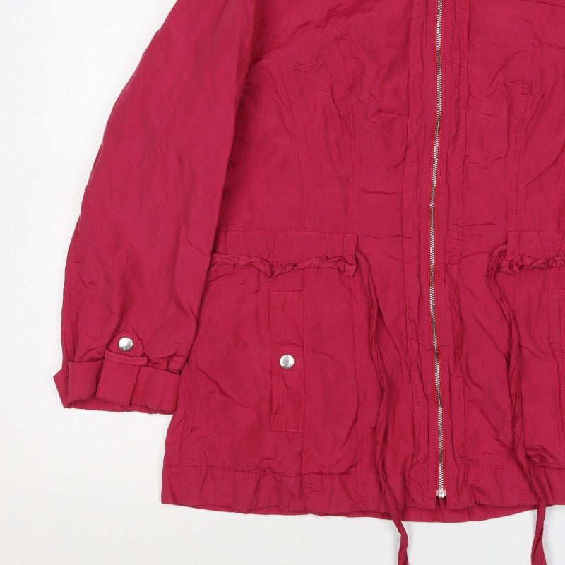 Per Una Women’s Pink Size 14 Parka Jacket Cotton Drawstring Zip
