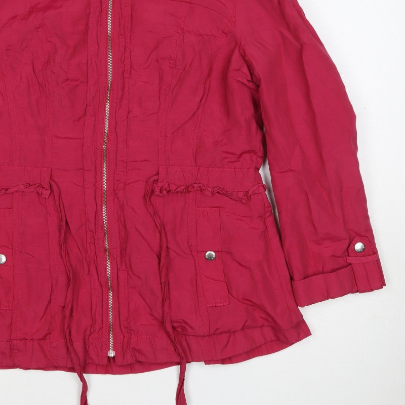 Per Una Women’s Pink Size 14 Parka Jacket Cotton Drawstring Zip