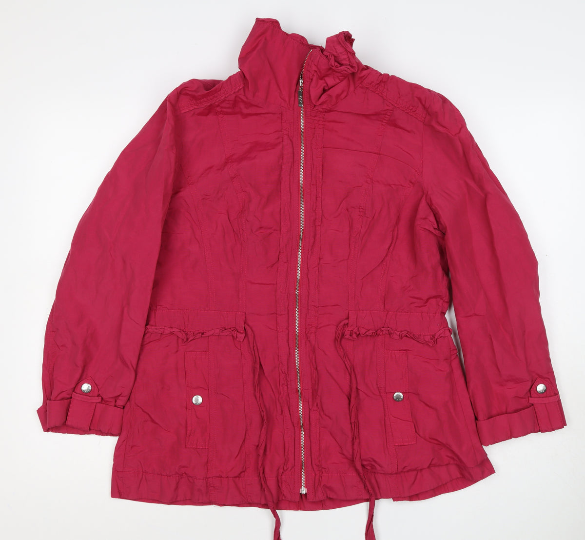 Per Una Women’s Pink Size 14 Parka Jacket Cotton Drawstring Zip