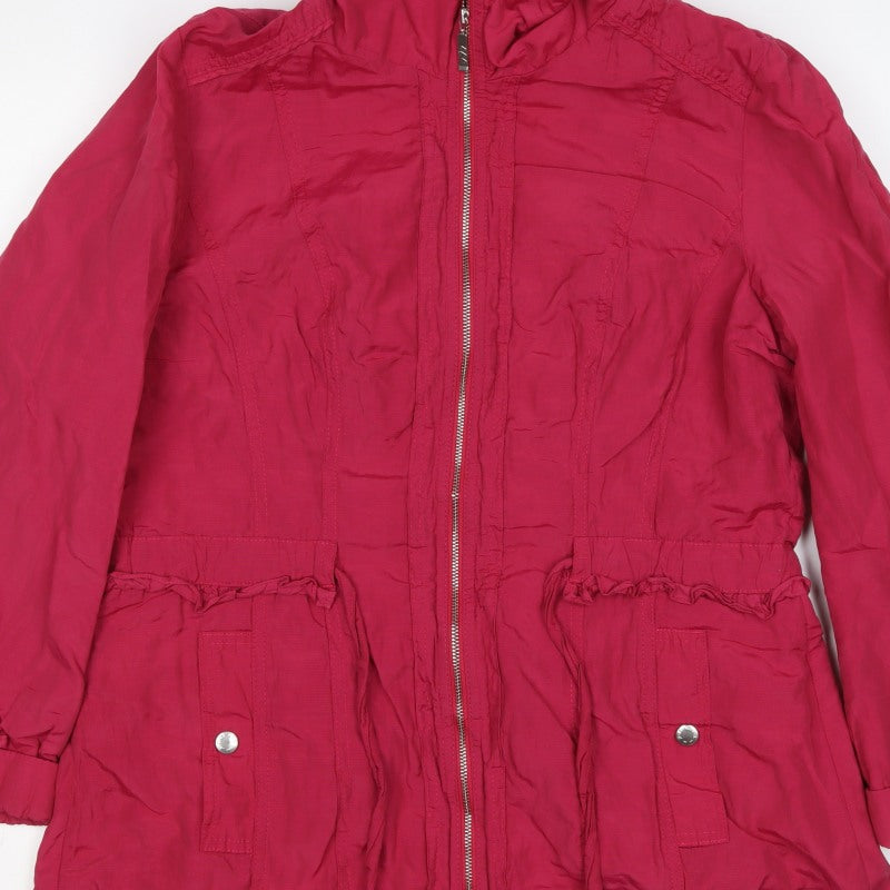 Per Una Women’s Pink Size 14 Parka Jacket Cotton Drawstring Zip