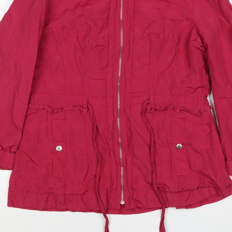 Per Una Women’s Pink Size 14 Parka Jacket Cotton Drawstring Zip