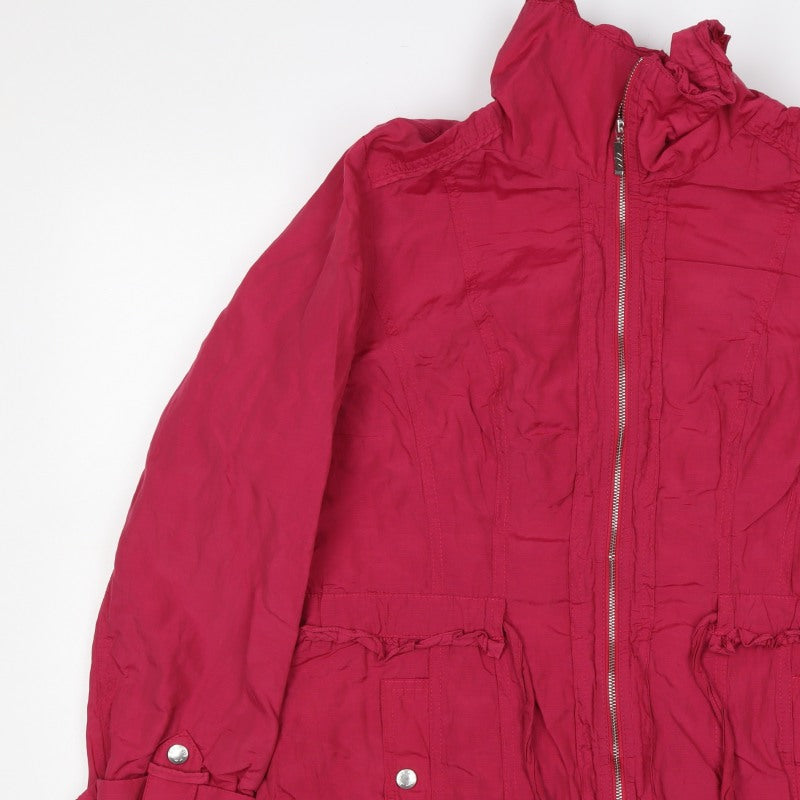 Per Una Women’s Pink Size 14 Parka Jacket Cotton Drawstring Zip