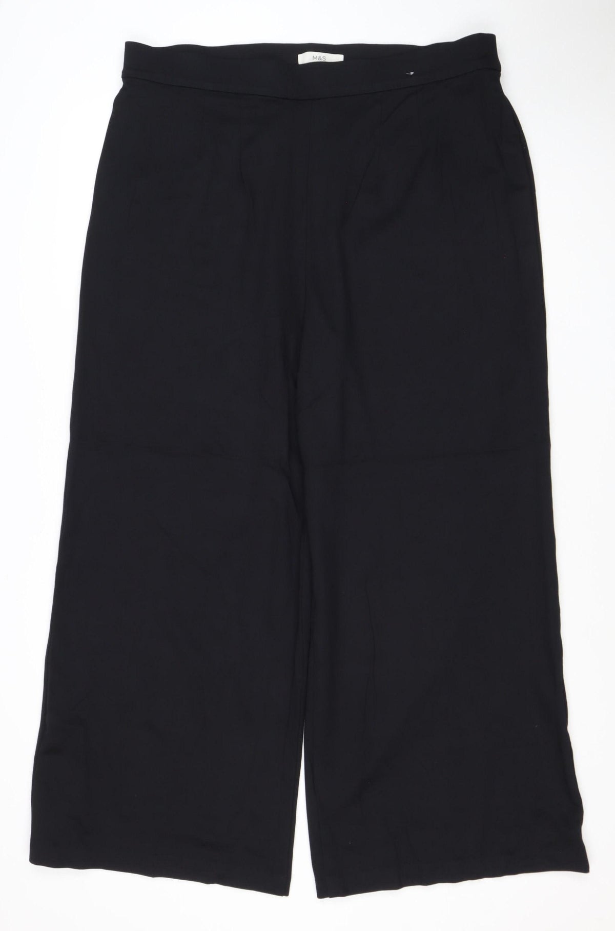 M&S Women’s Black Size 12 Regular Stretch Straight Trousers